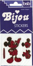 Bijou Stickers: Disney - roter Glitzer-Micky-Maus