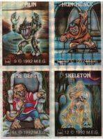 Stickers: Grusel (09 - 12) - Gremlin / Hunchback / The Beast / Skeleton