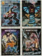 Stickers: Grusel (13 - 16) - Spring-Heeled Jack / Cockatrice / Werewolf / Manticore